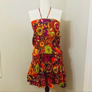 1970s Halter Tissue Weight Mini with Sequin and Sparkly Embellishments, XS